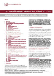 Cover der Leseprobe "Die vermögensverwaltende GmbH & Co. KG" von DWS-Medien.