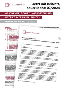 Cover der Leseprobe "Geschenke, Bewirtungskosten und Betriebsveranstaltungen" von DWS-Medien.