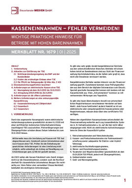 Cover der Leseprobe "Kasseneinnahmen – Fehler vermeiden!" von DWS-Medien.