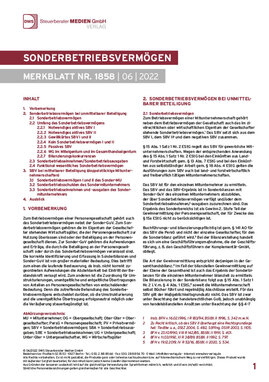 Cover der Leseprobe "Sonderbetriebsvermögen" von DWS-Medien.