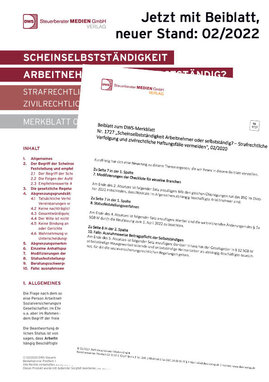 Cover der Leseprobe "Scheinselbstständigkeit – Arbeitnehmer oder selbstständig?" von DWS-Medien.