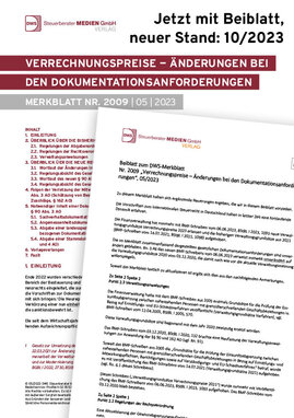Cover der Leseprobe "Verrechnungspreise – Änderungen bei den Dokumentationsanforderungen" von DWS-Medien.